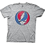 Ripple Junction Grateful Dead Men's Short Sleeve T-Shirt Steal Your Face Distressed Stealie Vintage SYF Officially Licensed