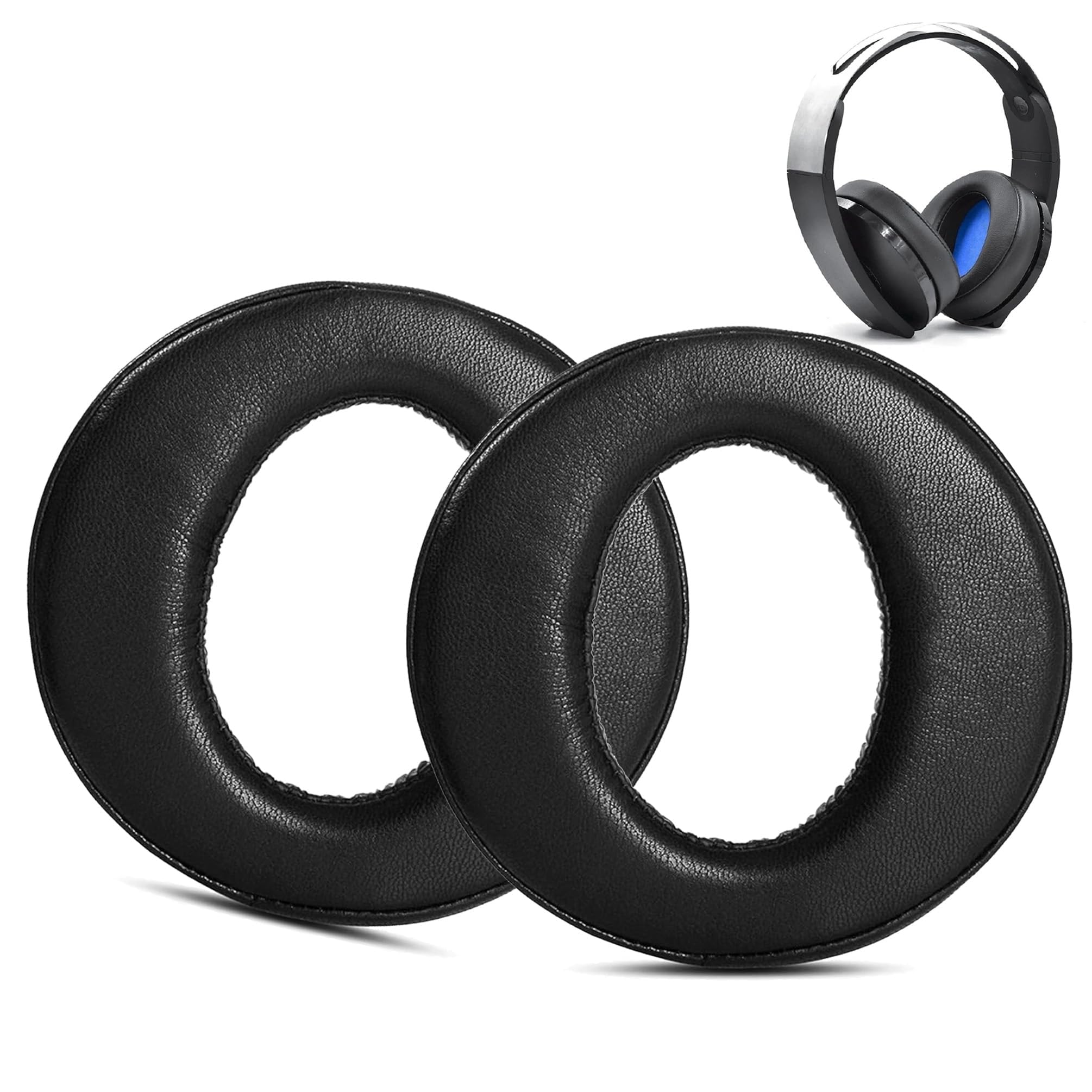 DowiTech Professional Replacement Earpads Cushion Compatible with Sony PS4 Headset CECHYA-0090 Headphones Ear pads with Skin-Friendly Leather and Memory Foam
