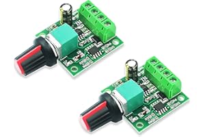 WOWOONE 2Pcs PWM DC Motor Speed Controller 12v 7.2v 6v 5v 3v 1.8v 2A 30W, Low Voltage PWM Speed Controller for Electric Motor, PWM Controller 1803BK 1803B, Variable Speed DC Motor Control with Switch
