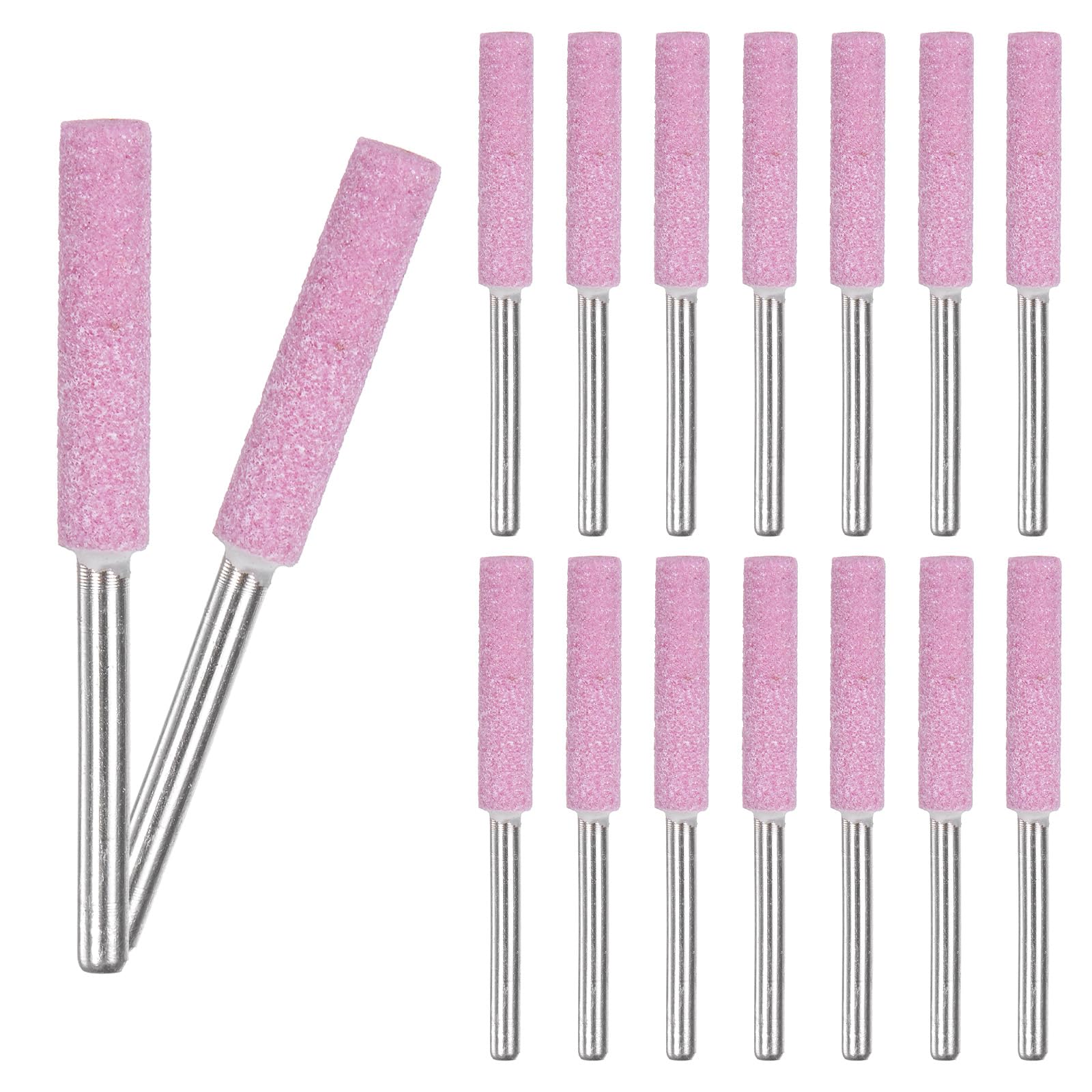 M METERXITY 16-Pack 3/16 Inch Titanium Plated Diamond Chainsaw Sharpener, High Hardness Grinding Stone Chainsaw Sharpening Kit for Electric Chainsaw Sharpener/Stone Carvings [3mm Pink]