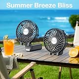 VersionTech Hand Held Fan Portable USB Rechargeable 3 Speeds Black view 6