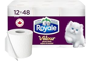 Royale Velour Toilet Paper, 12 Equal 48 Rolls, 284 Bathroom Tissues per roll