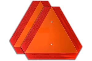 MINTON (2 Pack) Slow Moving Vehicle Triangle Safety Sign, Aluminum 14"x16" Engineering Grade Reflective Golf Cart Accessories, Up to 7 Years Outdoor (Orange)