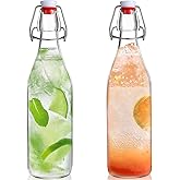2 Pack Swing Top Glass Bottles 18oz, Flip Top Bottles with Airtight Lids & Leakproof Seals for Home Brewing Kombucha, Beer, Kefir, Juice, Oil, Vinegar & Vanilla Extraction