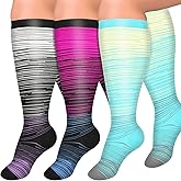 Diu Life 3 Pairs Plus Size Compression Socks for Women and Men Wide Calf Extra Knee High Support for Circulation
