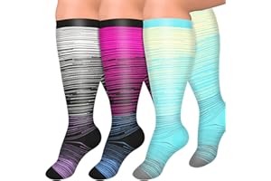 Diu Life 3 Pairs Plus Size Compression Socks for Women and Men Wide Calf Extra Knee High Support for Circulation