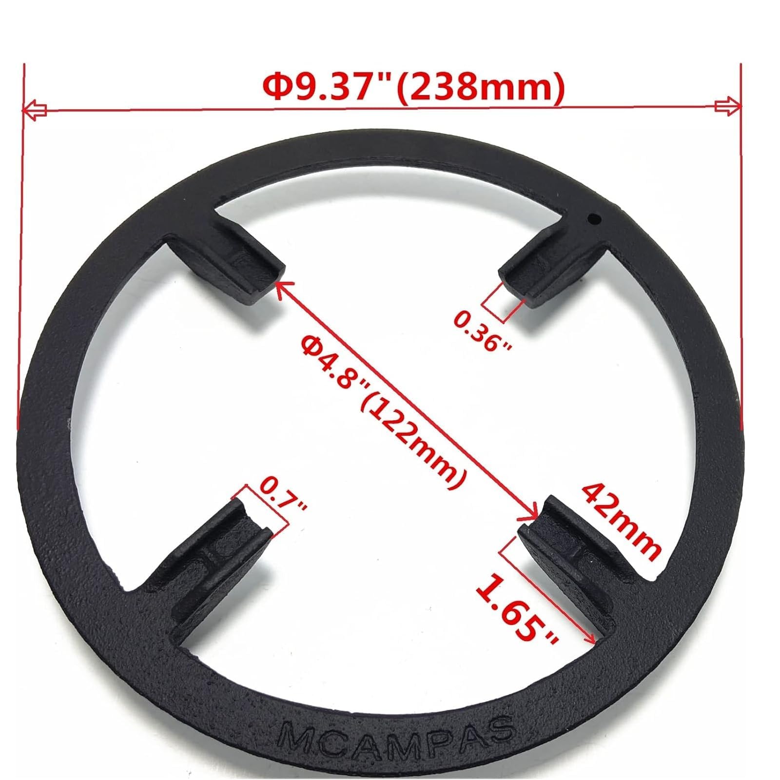 MCAMPAS Cast Iron Wok Ring - Non Slip Burner Ring Support for Round Bottom Wok, Fits Samsung, GE, Kitchenaid, LG, Whirlpool, Frigidaire, Kenmore Gas Stoves