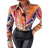 Buchona Blouses for Women Button Down Fashion Business Casual Long Sleeve Dressy Shirts Sexy Tops