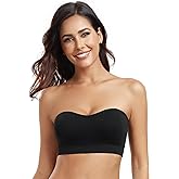 DotVol Women’s Wireless Strapless Bra with Non-Slip Silicone Multiway Seamless Bandeau Tube Top Bralette
