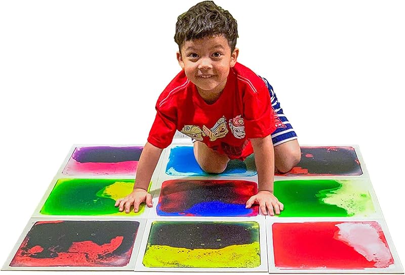 Art3d Liquid Motion Floor Tiles Sensory Play Mat 9pk 12x12 Kids Playroom Dance