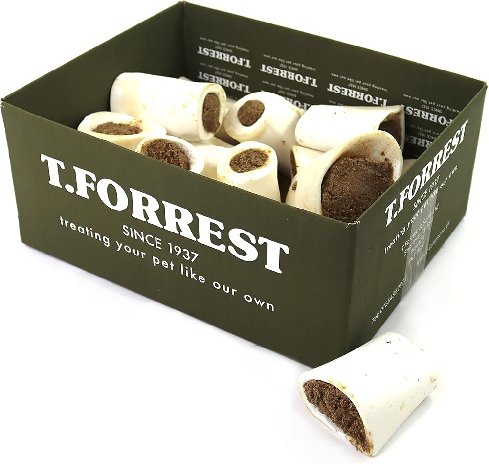 T.Forest Meat Filled Bones for Dogs 3" UK Made 15 Pack Grain Free Natural