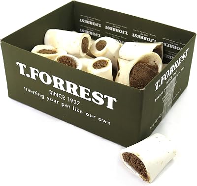 T.Forest Meat Filled Bones for Dogs 3" UK Made 15 Pack Grain Free Natural