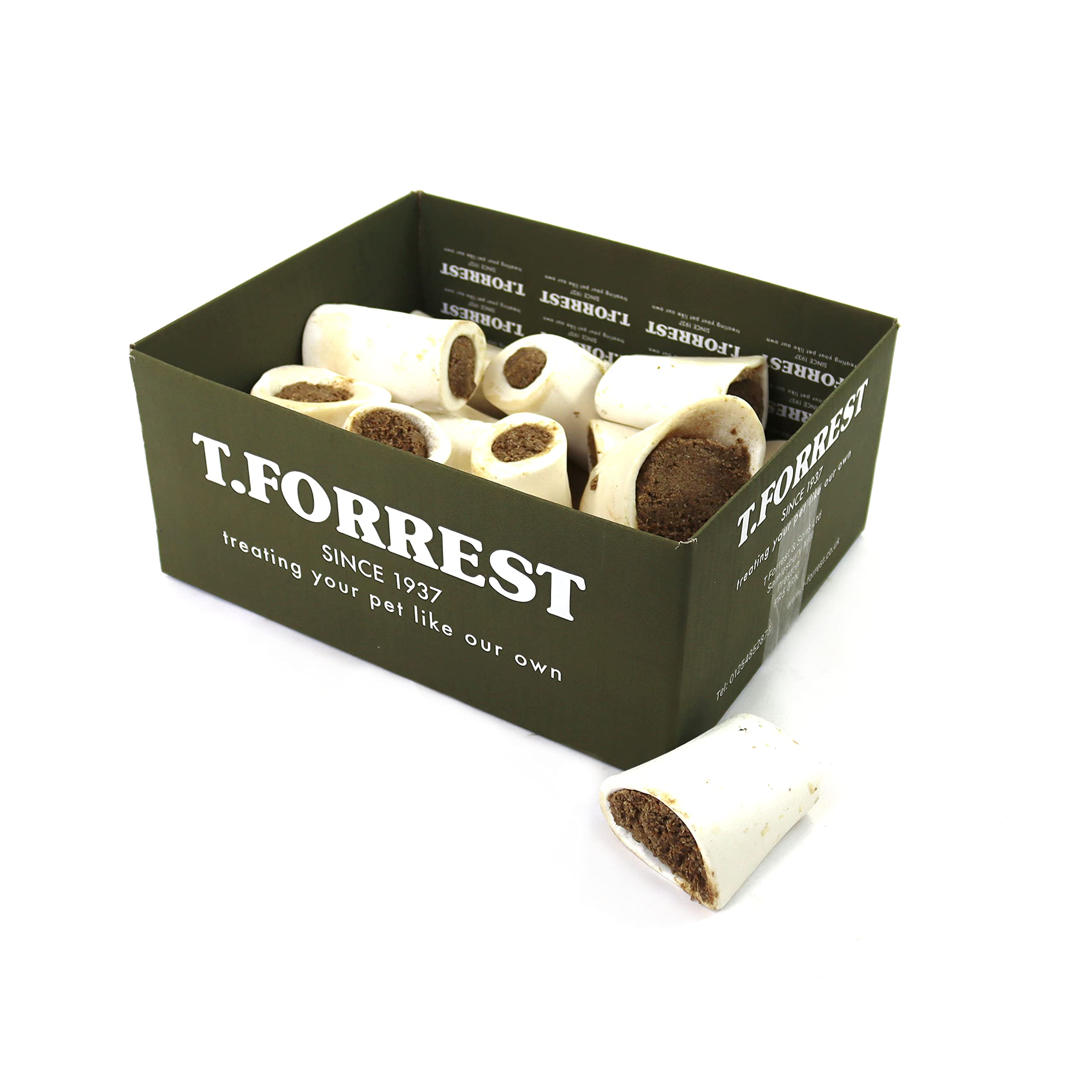 T.Forrest Air-Dried 3" Meat Filled Bones for Dogs (15 Pack) - 100% Natural, Long-Lasting, Grain-Free & UK Made