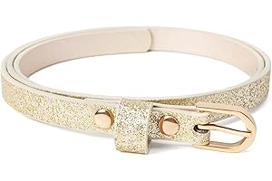 PEPPERCORN KIDS Kids Ultra-Skinny Sparkly Belt, Ages 4-7 Years and 8-14 Years, Stylish Glitter Belt for Girls