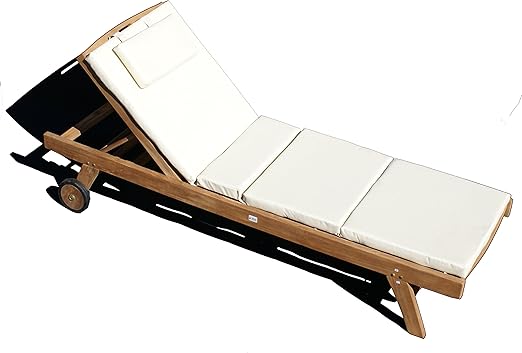 Bain De Soleil Luxe Bois De Teck Massif Avec Coussin Creme Amazon Fr Jardin
