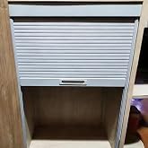 Usknxiu White Roll Up Cabinet Doors for Kitchen &amp; Appliance Garage, Easy-Open ABS Roller Shutter with Rails and Handle Included