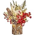 MYELLU Xmas Decor Small Christmas Tree with Lights - Artificial Tabletop Lighted Mini Christmas Tree with Christmas Ornaments