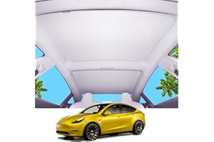 KUODIEOR New Version Tesla Model 3 Sunshade Roof【Blocks 99% UV, No Sag Gap!】Premium Tesla Model 3 Accessories Heat Insulation Keep Cooling Foldable Light-Tight Sunshade for Glass Roof, Model 3 2020-2023 (Gray)