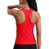 CRZ YOGA Seamless Workout Tank Tops for Women - Athletic Running Gym Sleeveless Shirts Crewneck Racerback Breathable