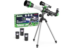 ToyerBee Telescope for Kids, Science Kits for Kids Includes Compass & 3 Eyepieces as Girls or Boys Gifts, Educational Space Toys, Great Portable Telescope to See Moon and Animals
