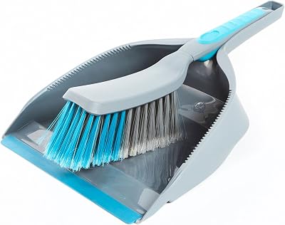 Beldray LA049254 Dustpan and Brush Set Grey Blue Ergonomic Handle
