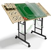 CODACE 1500 Pieces Foldable Puzzle Table with Drawer - Folding Puzzle Table | Tilting Puzzle Board with 6 Sorting Trays and Cover, Adjustable-Height Jigsaw Puzzles Table for Adult, Puzzle Lover's Present