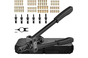 eSynic Professional Rivet Nut Tool Kit - 14" Heavy Duty Rivnut Gun with 6 Mandrels & 80pcs Nuts- Metric & SAE Thread Set for 