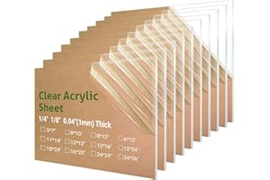 CHENYAOAI 10 Pieces 5 x 7” Clear Acrylic Sheet Plexiglass - 0.04”(1mm) Thick, Use for Craft Projects, Signs, DIY Projects and More; Cut with Saw or Hand Tools