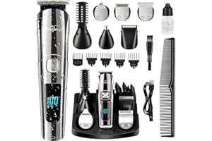 Brightup Beard Trimmer for Men - Electric Razor & Shaver, Cordless Hair Clippers Trimmers Set, IPX7 Waterproof Mens Grooming 