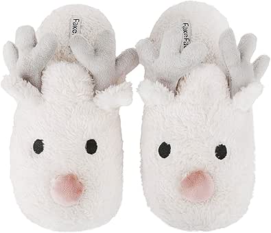 Womens Cartoon Indoor Warm Fleece Slippers Winter Soft Cozy Home Booties Non-Slip Plush Slip-on Shoes Ankle Boots