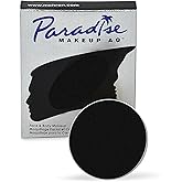 Mehron Makeup Paradise Makeup AQ Refill Size | Stage & Screen Performance, Face & Body Painting, Beauty, Cosplay, and Halloween | Water Activated Face Paint, Body Paint .25 oz (7 ml) (BLACK)