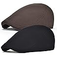 FEINION Men Cotton Newsboy Cap Soft Fit Cabbie Hat