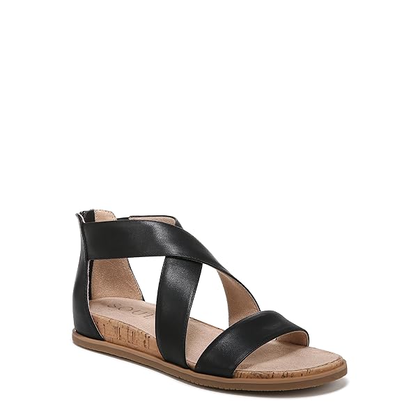 NATURALIZER SOUL WOMENS CINDI STRAPPY FLAT SANDALS BLACK...