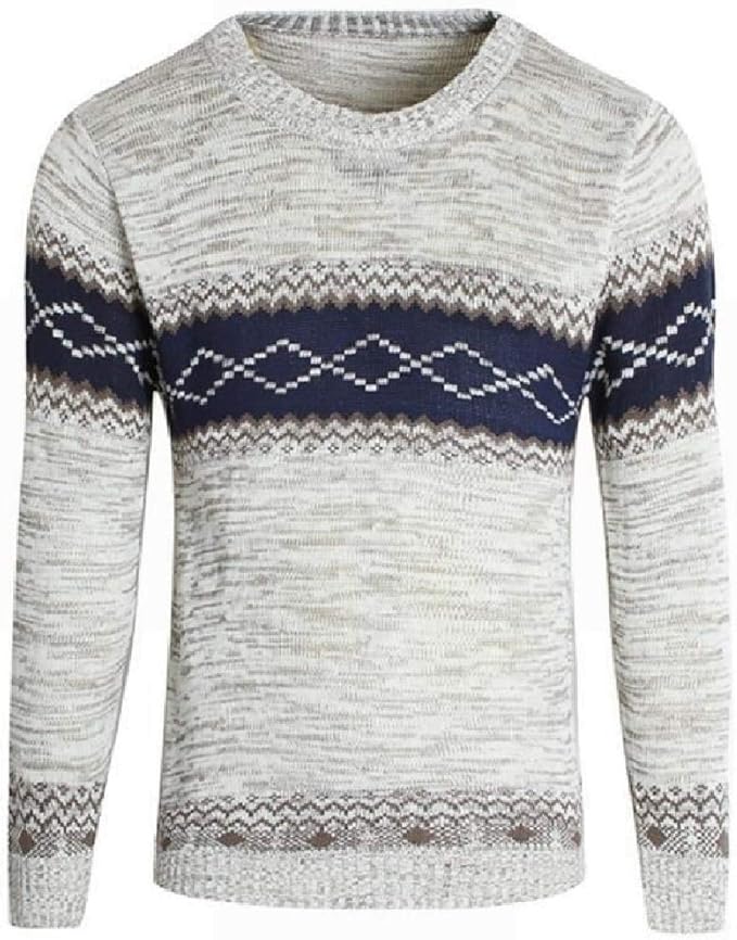 Abetteric Suéter masculino de tricô quente com ajuste slim skinny