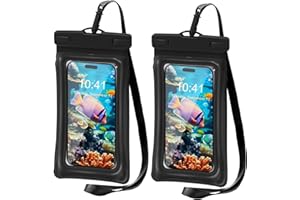 MOLOSLEEVE Waterproof Phone Pouch Floating Waterproof Phone Case Dry Bags for iPhone 16 Pro Max/iPhone 15 Pro/14/13 Samsung LG, IPX8 Cellphone Kayak Accessories, 2 Pack-Black & Black-8.3″