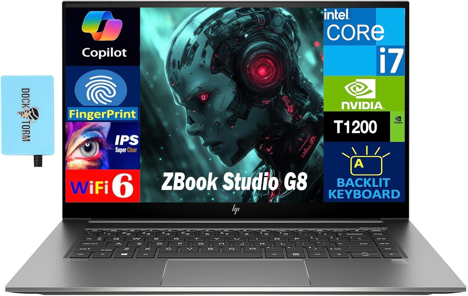 HP ZBook Studio Mobile Workstation 15.6" IPS FHD Display (Intel Core i7-11850H vPro, T1200 4GB, 32GB DDR4, 512GB SSD, Copilot, Backlit KB, Fingerprint, 2 TB 4, Win11Pro) w/DKZ USB Port Expander