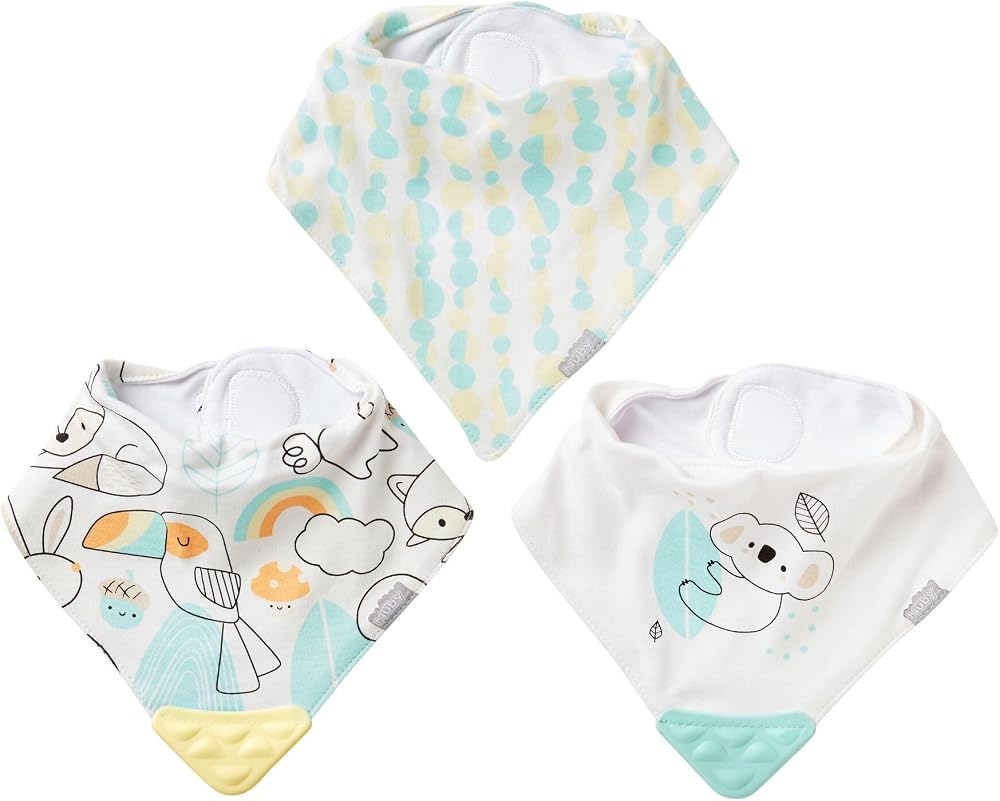 Nuby Bandana Teething Bibs Pack of 3 with Teething Corner