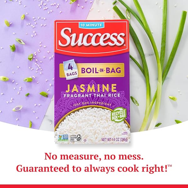 SUCCESS BOIL-IN-BAG RICE, THAI JASMINE RICE, QUICK RICE MEALS, 14-OUNCE BOX