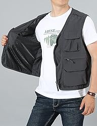 Flygo Men's Utility Cargo Vest Outdoor Summer Work