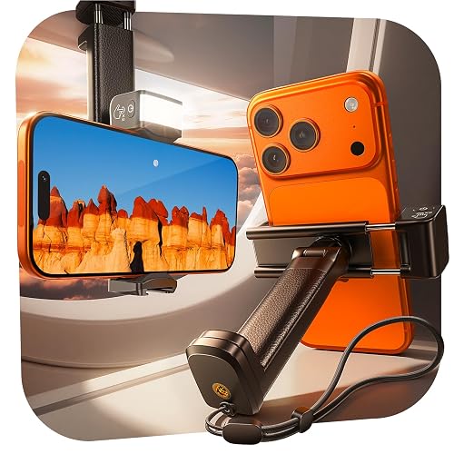 LISEN Airplane Phone Holder Mount with Light Handsfree for Plane Seat Back Airplane Travel Essentials Gadgets Flying Long Flight Travel Accessories for Women Men Cruise Ship Essentials 2026 (2 Pack)