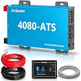 Junbpaw 4080VA Pure Sine Wave Inverter 12V to 120V with ATS, 7000W Peak | Up to 93% Efficiency, Only 6W Idle Draw &amp; <20 ms ATS Transfer &ndash; Ideal for RVs, Solar, Backup Power &amp; Off-Grid Use