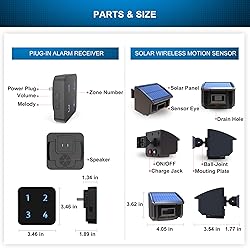 1/4Mile Solar Driveway Alarm System-Up to 50FT Wide
