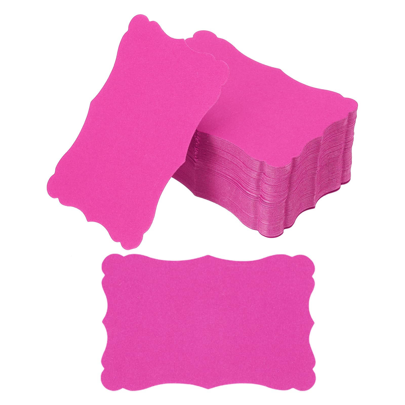 PATIKIL 3.7"x2.4" Blank Paper Business Cards, 200 Pack Small Index Flash Cards Words Message Note Card Mini Paper Tags Lace for DIY Gift, Pink