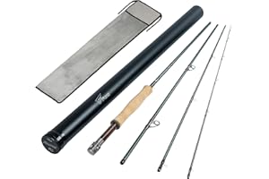 8 FANS 8Fans Fly Fishing Rod with Tube, 4-Sections,Fast Action Fly Rod with Pacbay Titanium-Coated Snake Guides,AAAA Pure Cork Handle,4-8w