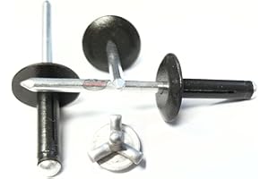 EDGE PERFORMANCE PRODUCTS Flat Black 3/16" Pop Rivets Aluminum Large Head Exploding Banana Peel Back Fasteners .125 - .560 Grip Range