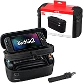 JSAUX All-in-One Carrying Case for Nintendo Switch 2 / ROG Xbox Ally / Ally X, Travel Storage Bag Fits Dock, Pro Controller and Accessories, Holds Switch 2 with Protective Case, Large Capacity–Black
