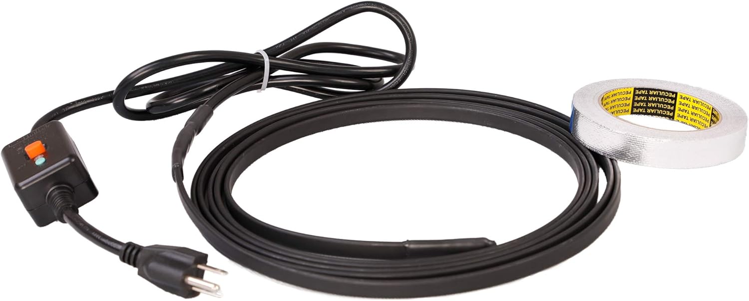 Automatic Electric Heat Cable Kits, Pipe Heating Cable with Leakage protection plug for Cold Weather Valve and Water Pipe Antifreeze insulation (32Feet(10m)) - - 