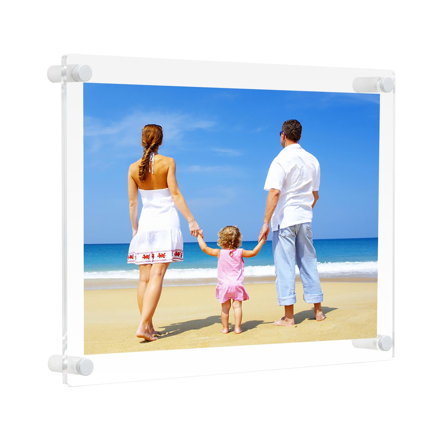 NIUBEE 8.5x11 Clear Acrylic Wall Mount Floating Picture Frame A4 Letter