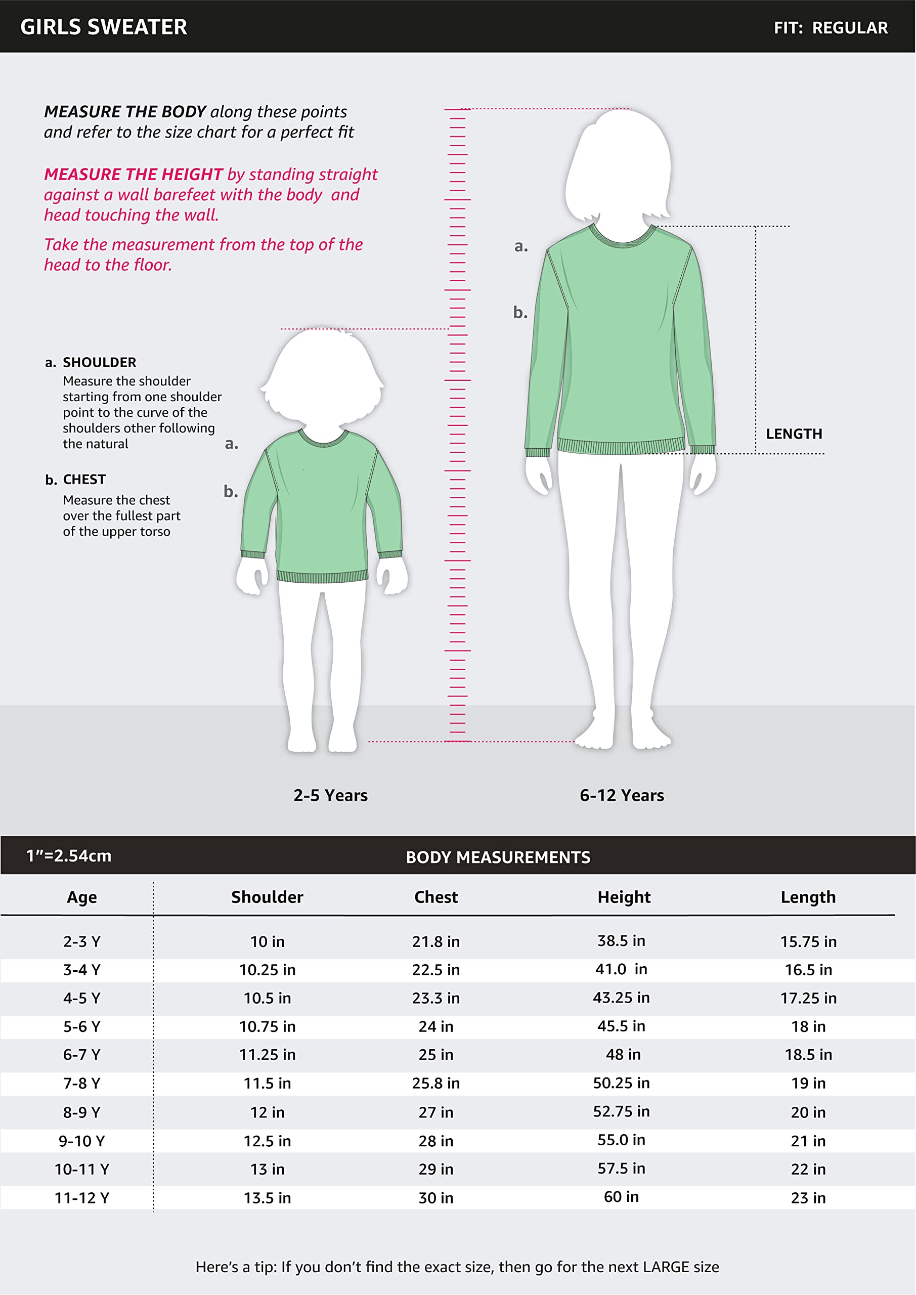 Amazon Brand - Jam & Honey Girl's Acrylic Round Neck Casual Sweater (Aw21Jh-Gswt-913_Bright Pink_3-4 Years) 3