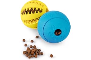 HIPPIH Dog Puzzle Toys 2 Pack, Dog Enrichment Toys for Large Dogs & Small Dogs, Puppy Balls for Treat Dispensing, Durable Balls for Teeth Cleaning/IQ Training/Chewing